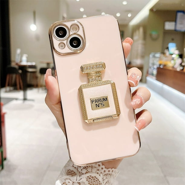 Fundas de teléfono con soporte de espejo de maquillaje para Iphone 14 Pro 13 12 Xs Max 11 7 8 Plus Xr X Funda de protección suave a prueba de golpes Fivean unisex