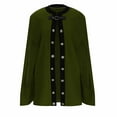thumbnail image 5 of BLVB Women's 2024 Fall Winter Elegant Cape Cardigans Solid Color Button Wool Blend Cloak Outwear for Ladies, 5 of 6