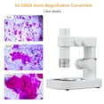 thumbnail image 2 of 1000X WiFi Portable Mini Electronic Microscope + Base Stand Stage Set Compact Handheld Digital Magnifier with 8PCS Lamp Beads Specimen Slides for Smartphone Tablet Laptop Desktop Insect Skin Plant, 2 of 8