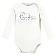 thumbnail image 5 of Touched by Nature Unisex Baby Organic Cotton Long-Sleeve Bodysuits, Blue Peanut, 12-18 Months, 5 of 5