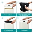 thumbnail image 5 of Stainless Steel 8 Gallon Automatic Trash Can with Lid, 30 Liter Touchless Sensor Kitchen Garbage Can, Smart Cylindrical Trash Can for Home Bathroom Living Room Office, Cream White, 5 of 5