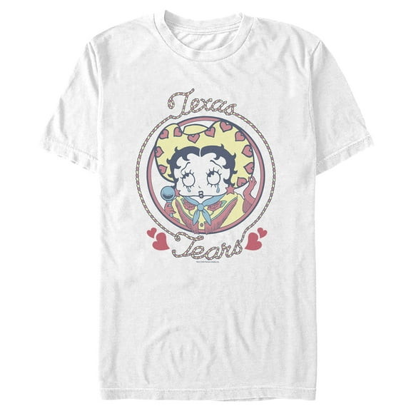 Men's Betty Boop Texas Tears Graphic Tee White X Large