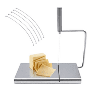 Dependable Industries Stainless Steel Cheese Slicer Board Butter Meats with 5 Replacement Wires