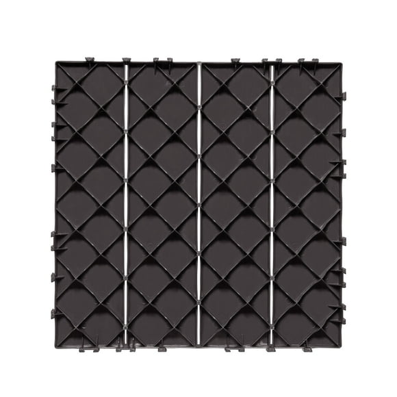 KFFKFF Interlocking Deck Tiles 36 Pack 12"x12" Waterproof for Porch Dark Brown