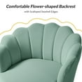 thumbnail image 6 of Seashell Upholstery Barrel Chairs Set of 2 Velvet Lounge Armchairs Gold Legs Home Living Room Bedroom, 6 of 9