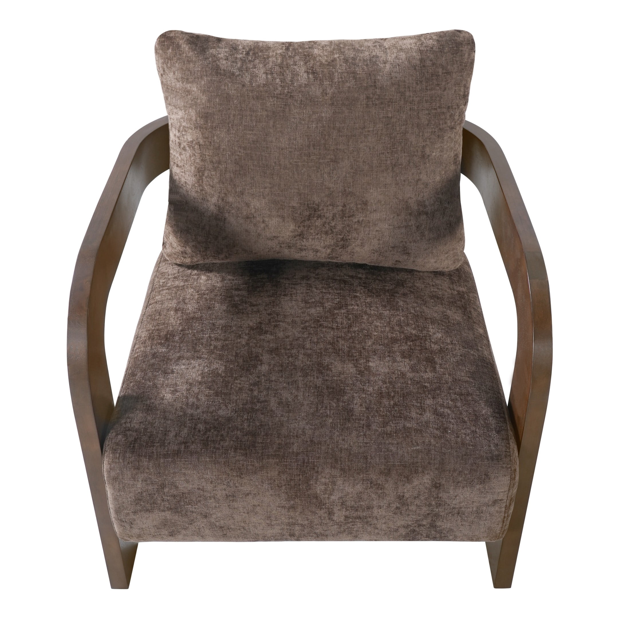 Christopher Knight Home Modern Upholstered Curved Accent Chair with Square Loose Back Pillow, Brown
