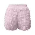 thumbnail image 4 of Afdoent Womens Shorts Cute Ruffle Shorts Sexy Boyshorts Layered Bottoms Sweet Pettipants Vacation Outfits, 4 of 4