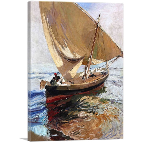 ARTCANVAS Setting Out to Sea - Valencia Canvas Art Print by Joaquin Sorolla y Bastida - Size: 26" x 18" (0.75" Deep)