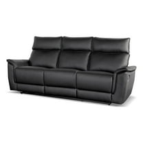 Furniture of America Telimate Leather Padded Reclining Sofa in Black