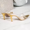 thumbnail image 6 of DIVVce Clear Pearl Embellished Mule Heel Sandals For Women Open Toe Slip On Comfort Evening Footwear, 6 of 8