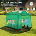 thumbnail image 6 of GAZEBETER 8.5 x 7 x 7 FT Outdoor Walk-in Greenhouse with Durable PE Cover,Portable Pop-up Green House with 3 Adjustable Hights,Roll-up Windows and Roll-up Zippered Door,Green, 6 of 10