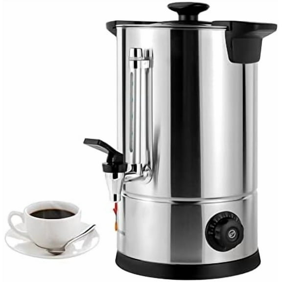 8L Hot Water Dispenser Large Commercial Coffee Machine,Temperature Adjustable(86-230°), Portable Tea Urn Coffee Boiler with Thermostat Control with Faucet for Home Restaurant Use