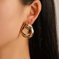 thumbnail image 2 of Pendientes de botón de círculo europeo y americano, estilo punk, pendientes geométricos, joyería de oreja de metal, 2 of 6