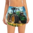 thumbnail image 2 of Balery Green Tractor Field Pantalones cortos deportivos para mujer con forro y dos bolsillos, elásticos, para entrenamiento, gimnasio, yoga-XX-Large, 2 of 7
