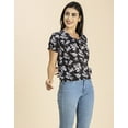 thumbnail image 2 of Moomaya Womens Printed Round Neck, Short Puffed Sleeves Casual Top, 2 of 8