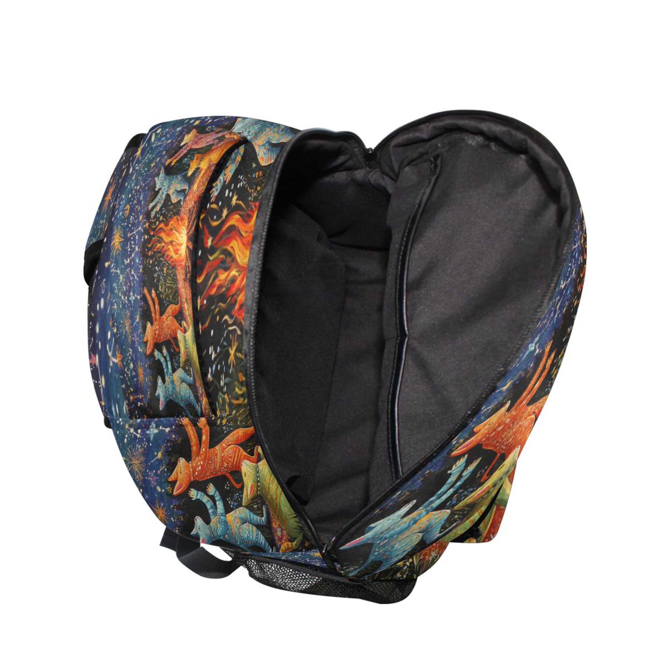 DIXRUYEE Backpack Schoolbag Cats under The Starlit Sky Pattern 15L/18L 2-SIZE