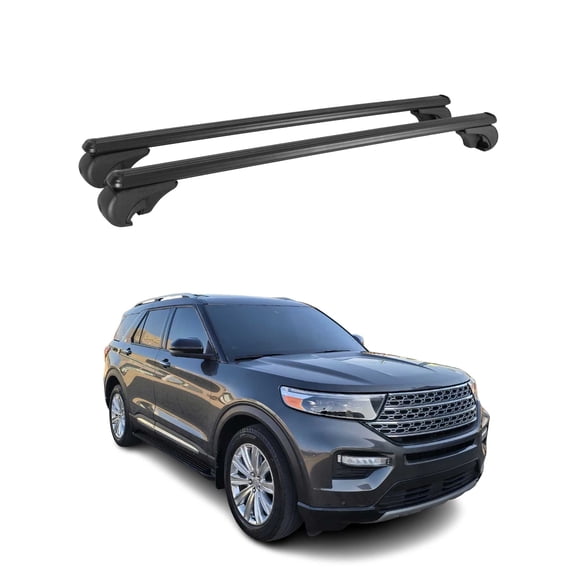 Lockable Roof Rack Cross Bars Luggage Carrier for Ford Explorer 2020-2026 Black