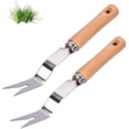 thumbnail image 1 of Weeder with Wooden Handle Sonwaha 2 PCS Manual Weeder Stainless Steel Gardening Manual Weed Puller Digging Weeding Weeding Velvet Root Weed Shovel, 1 of 5