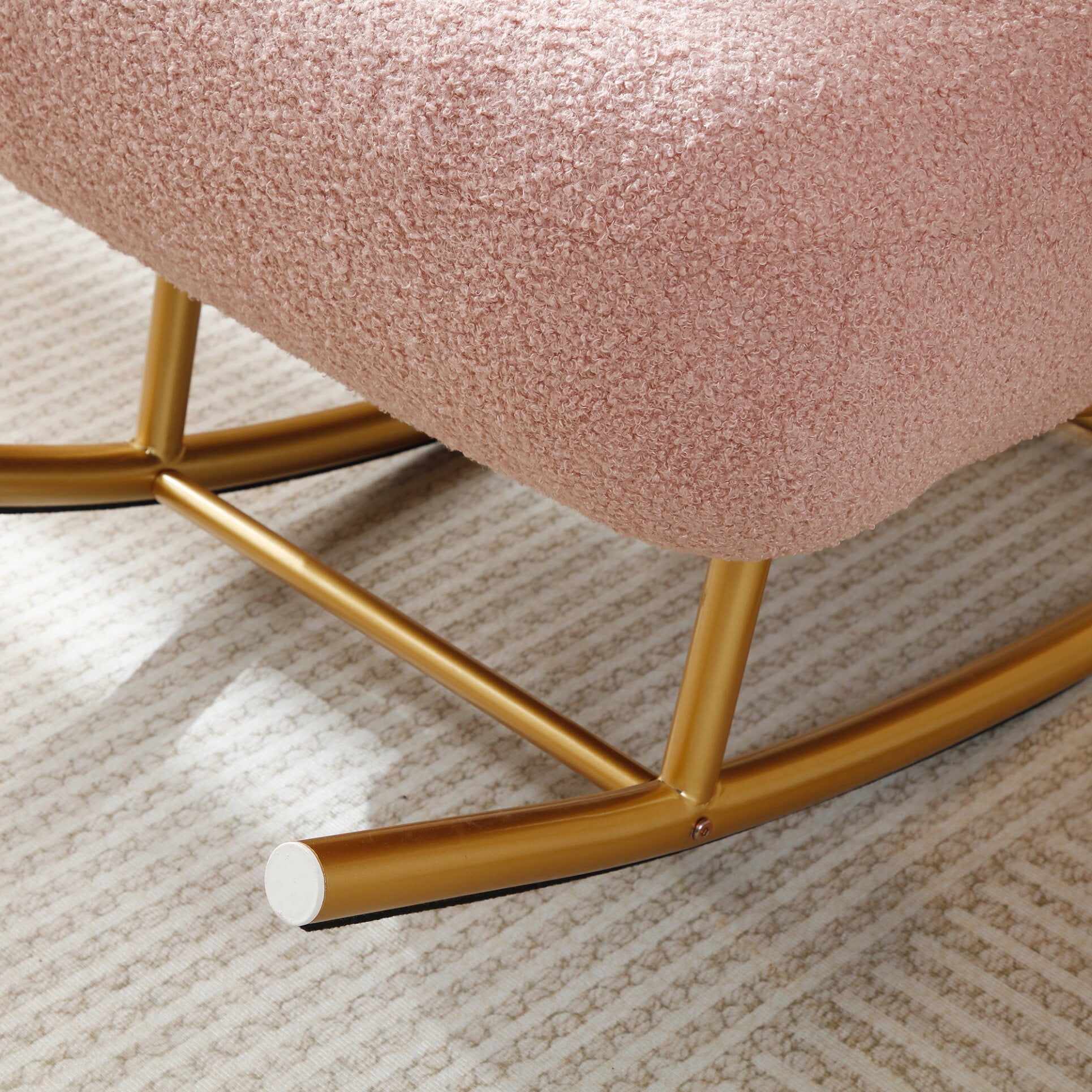 Pink and gold rocking chair discount