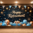 thumbnail image 2 of Decorative Design Happy Retirement Banner Colorful Balloons Party Decoration Gift Box Event Backdrop for Retirement Celebration Indoor Decoration Senior Party, 2 of 9