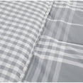 thumbnail image 6 of Banbury Plaid Grey and Ivory Cotton King Comforter Set, 6 of 7
