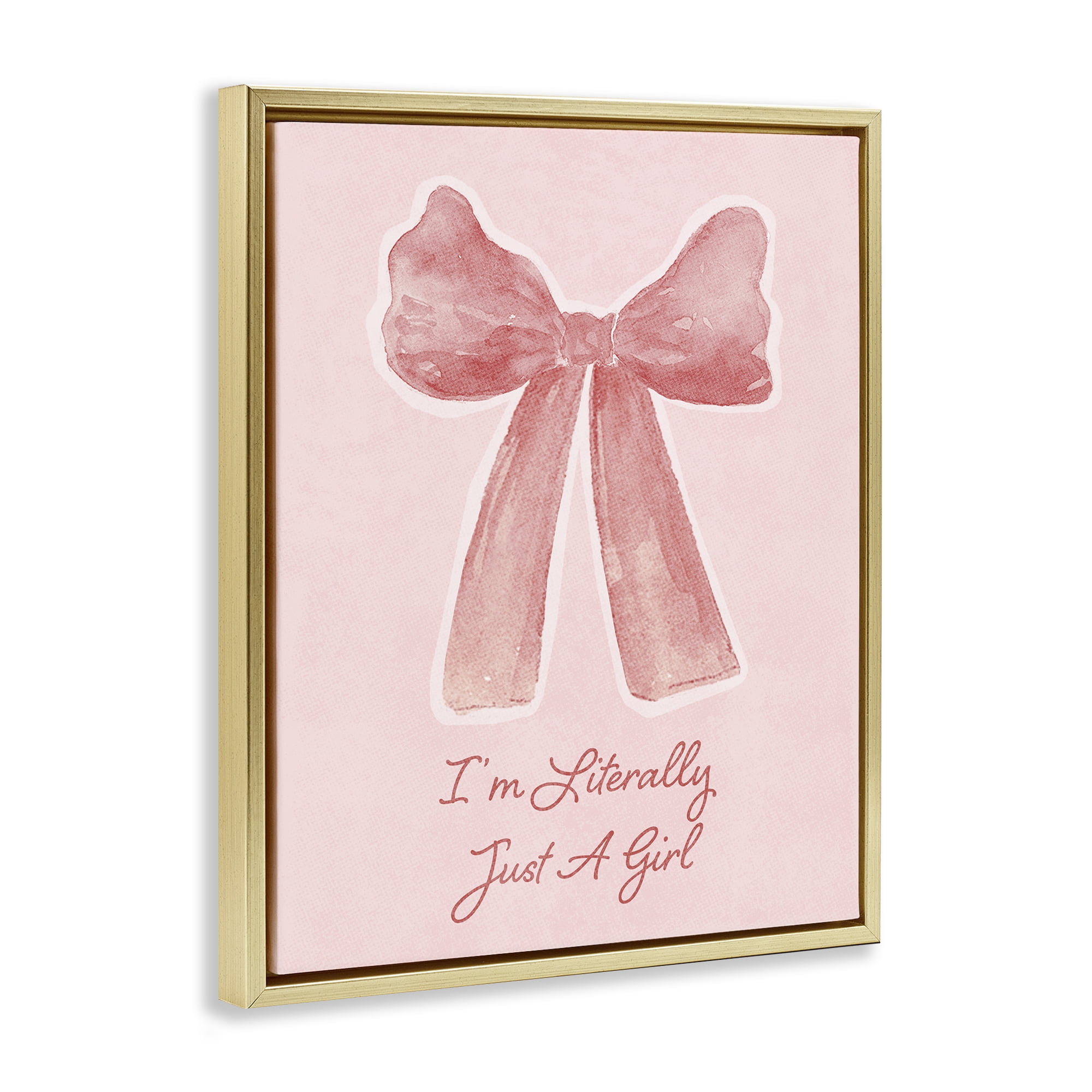 Stupell Industries Literally Just A Girl Gold Framed Floater Canvas Wall Art, design by Lucille Price