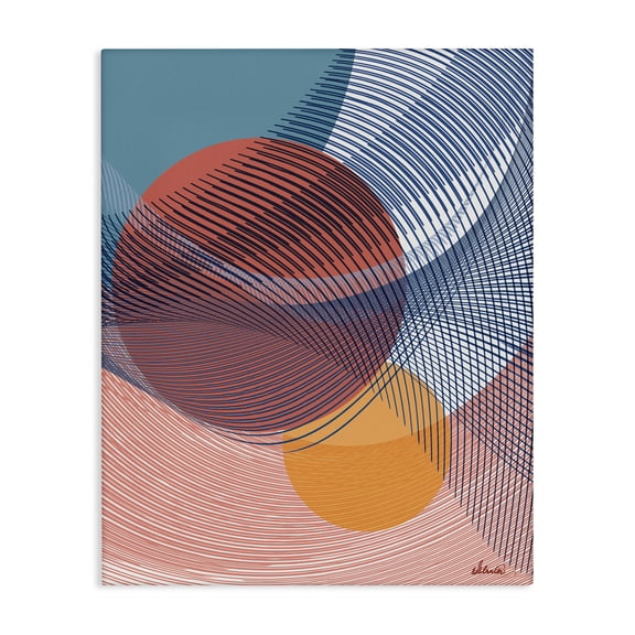 Stupell Industries Mid-Century Patterned Circular Shapes Canvas Art, 16 x 20, by Ishita Banerjee