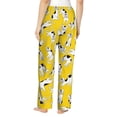 thumbnail image 3 of Pajama Pants Women, Artistic Cute Cartoon Cat Yellow Sweatpants Soft Sleep Lounge Pants, Casual PJ Bottoms Pants with Pockets, 3 of 5
