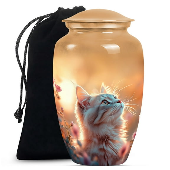 Cat Urn, Urn for Ashes Adult Male, Burial Urns for Humans, Large Urns for Human Ashes Adult, Cremation Urns for Adults, Urns for Mom Ashes(Size - 10inch)