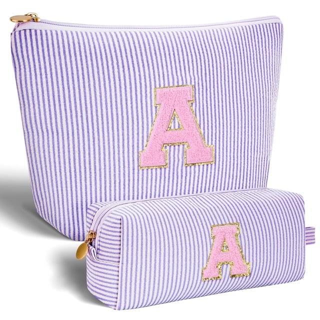 Set de bolsas de cosméticos Btffitting Initials, bolsa de maquillaje, color lavanda