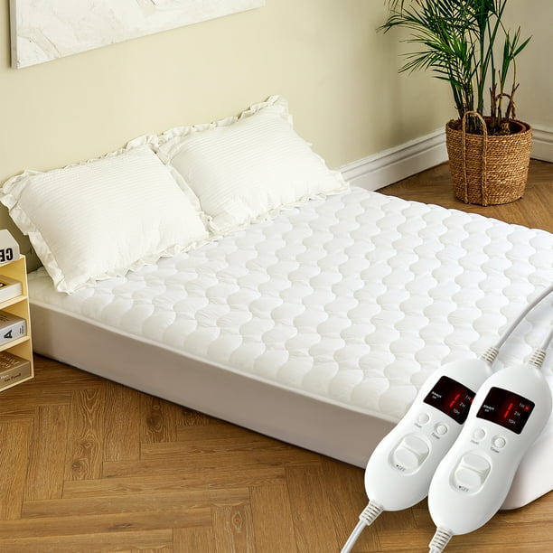 SERWALL Electric Heated Mattress Pad 8 Temperature Control Zone Auto