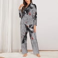 thumbnail image 2 of Daiia Abstract Geometric Hummingbird for Women's Long-Sleeved Pajama Set – Soft & Comfortable Sleepwear Button-Up Pajamas Cozy Lounge Wear-Medium, 2 of 7