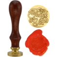 thumbnail image 1 of GFDYREE Tampon de Cirage Rétro Motif Bois “Merci” Tampon de Cirage (Merci), 1 of 7