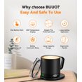 thumbnail image 2 of buuo Heated Coffee Mug Rechargeable - Temperature Control Self Heating Coffee Mug 14oz with Lid, Double Sided & Real-Time LED Display, Hot up to 150&, 2 of 9