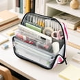 thumbnail image 6 of Standing Pencil Case with Base Large Capacity Stationery Pouch Pen Bag with Zipper for Women Men Red and Pink Bows, 6 of 7