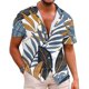 thumbnail image 1 of Camisas de Manga Larga para Hombres, Cómoda Impresión de Manga Corta Blusa de Cuello Redondo Hecha de Poliéster Ligero para el Verano, Camisas de Verano para Hombre, 1 of 3
