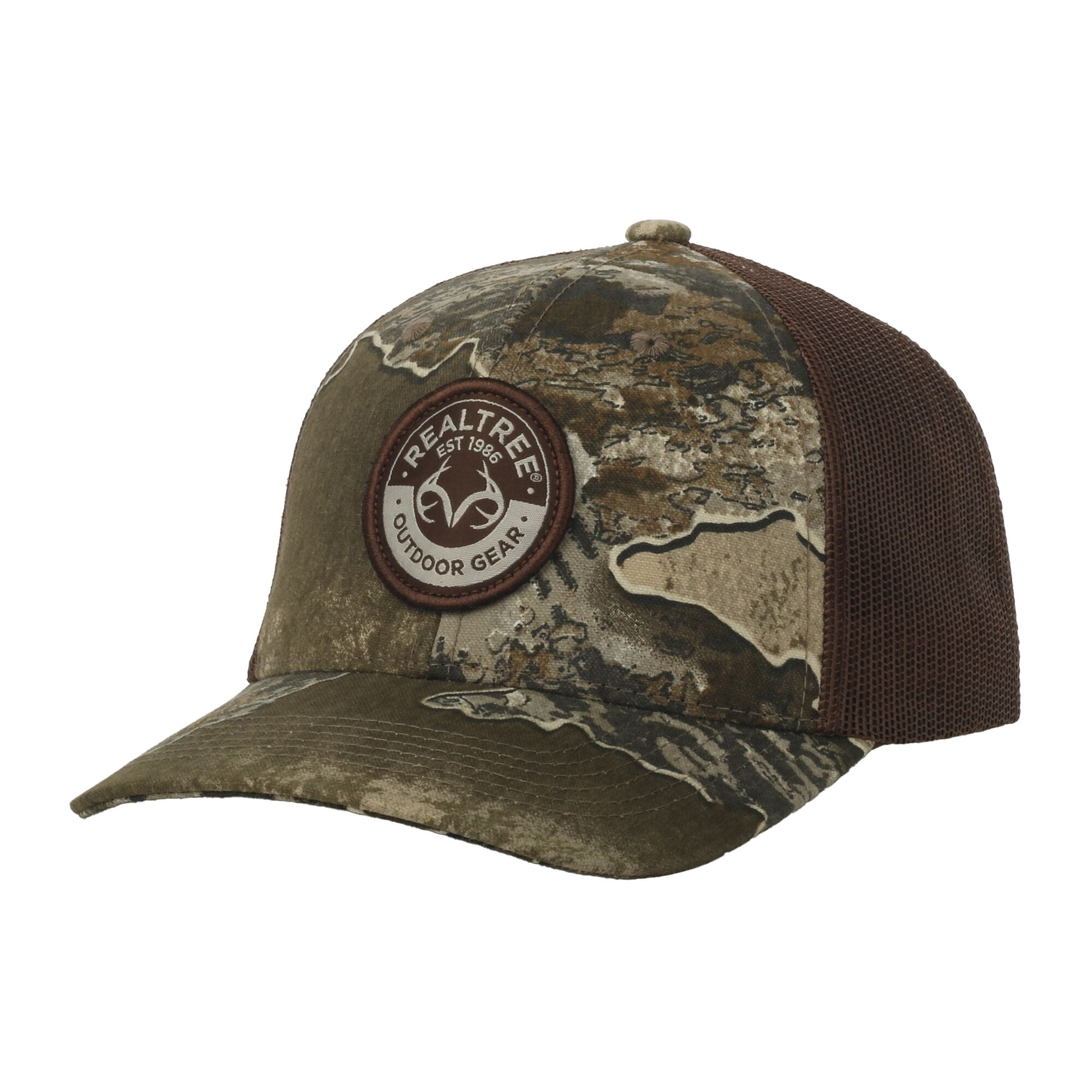 Realtree® Excape Camo 6-Panel Trucker Hat – Mid Profile Mesh Back Snapback, One Size