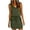 Army Green, variant on JoveMarine Dresses for Women Summer Casual V-Neck - Drawstring Waist Short Beach Vacation T-Shirt Dress with Pockets, Sleeveless Lightweight,Army Green L