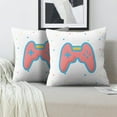thumbnail image 2 of LALILO Throw Pillow Covers Controller Game Joystick Digital Flat Cushion Cover 18" x 18", 2 Pack, 2 of 6
