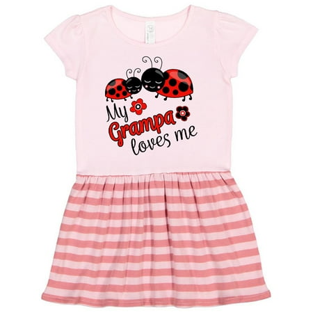 

Inktastic My Grampa Loves Me with Cute Ladybugs Gift Toddler Girl Dress