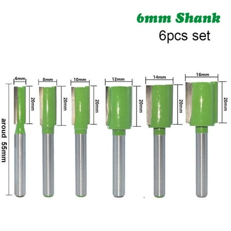 

Milling Cutter Cutter for Woodwork Power Tool Accessories Single Flute Bit Straight Bit Edge Trimmer Head Bakelite Router Trimming 6 PCS/SET