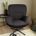 thumbnail image 5 of Dark Gray 360° Swivel Lounge Chair, Chenille And Faux Leather. Ergonomic Design For Optimal Posture. Construction. Living Room Furniture Accent With Build Long-lasting Use. Comfortable Seating., 5 of 5