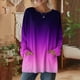 thumbnail image 2 of TaTaai 2026 Fall Womens Gradient Long Sleeve Tee Round Neck Loose Blouse With Pockets Casual Solid Color Fashion Top Soft Stretchy Polyester Daily Gift, 2 of 7