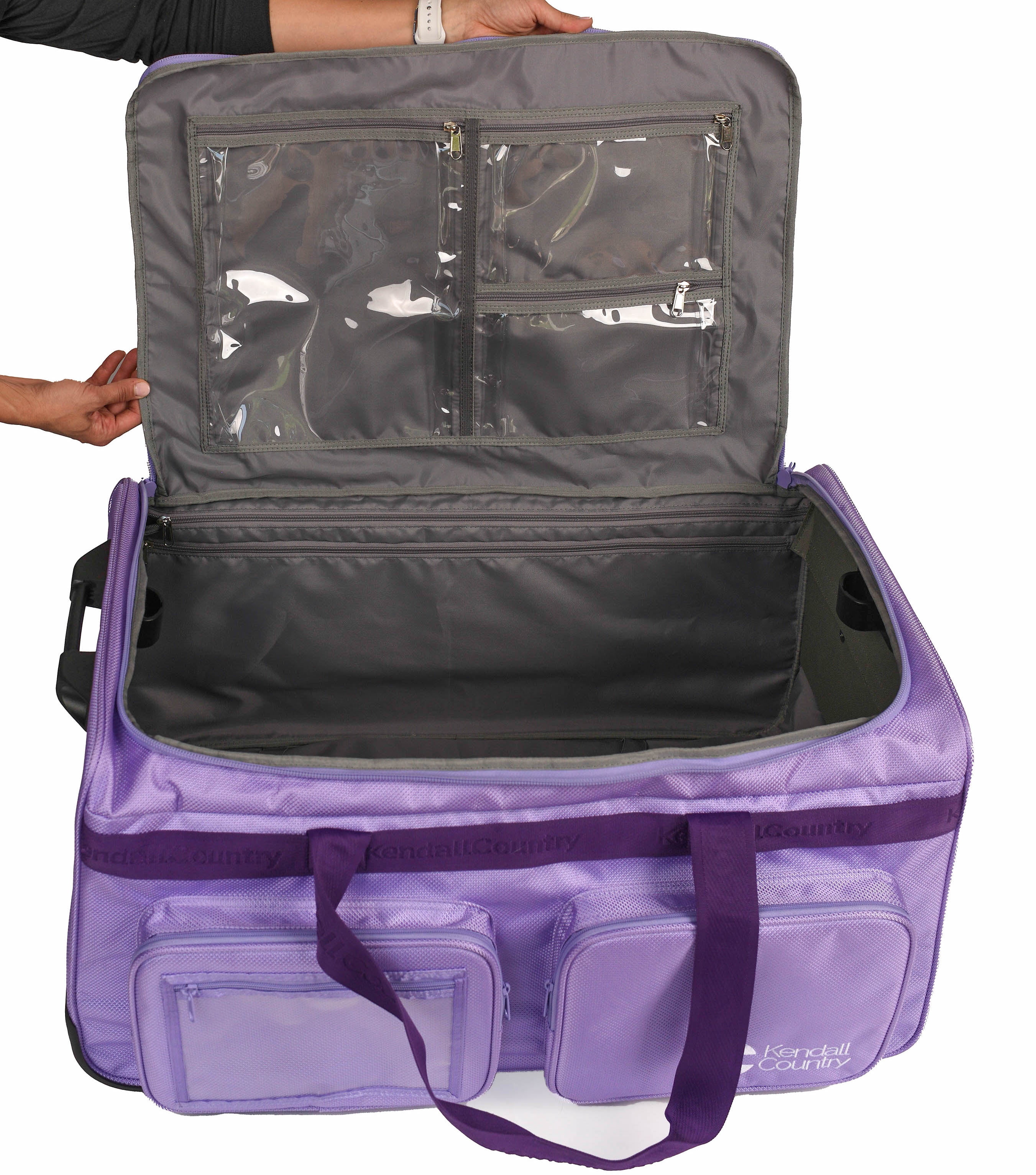 Kendall Country Dance Rolling Duffel with Garment Rack, Lilac, Large, 28-inch