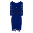thumbnail image 2 of Paper Dolls Womens Blue Crochet Lace Bodycon Dress, 2 of 6