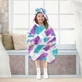thumbnail image 7 of FORMRS Wearable Blanket Hoodie with Sleeves for Kids Cozy Flannel Sweatshirt, Purple Drawing, 7 of 7