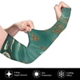 thumbnail image 2 of Kdxio Green And Gold Marble Print UV Sun Protection Arm Sleeves - Tattoo Cover Up - Basketball Arm Sleeve UPF 50 Cooling for Men Women, 2 of 6