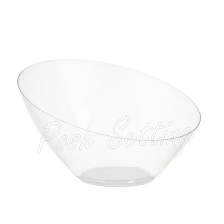 

Posh Setting Crystal Clear Disposable Premium Hard Plastic Medium Angled Bowl Party Salad Snack and Fruit Bowl 5 Pack