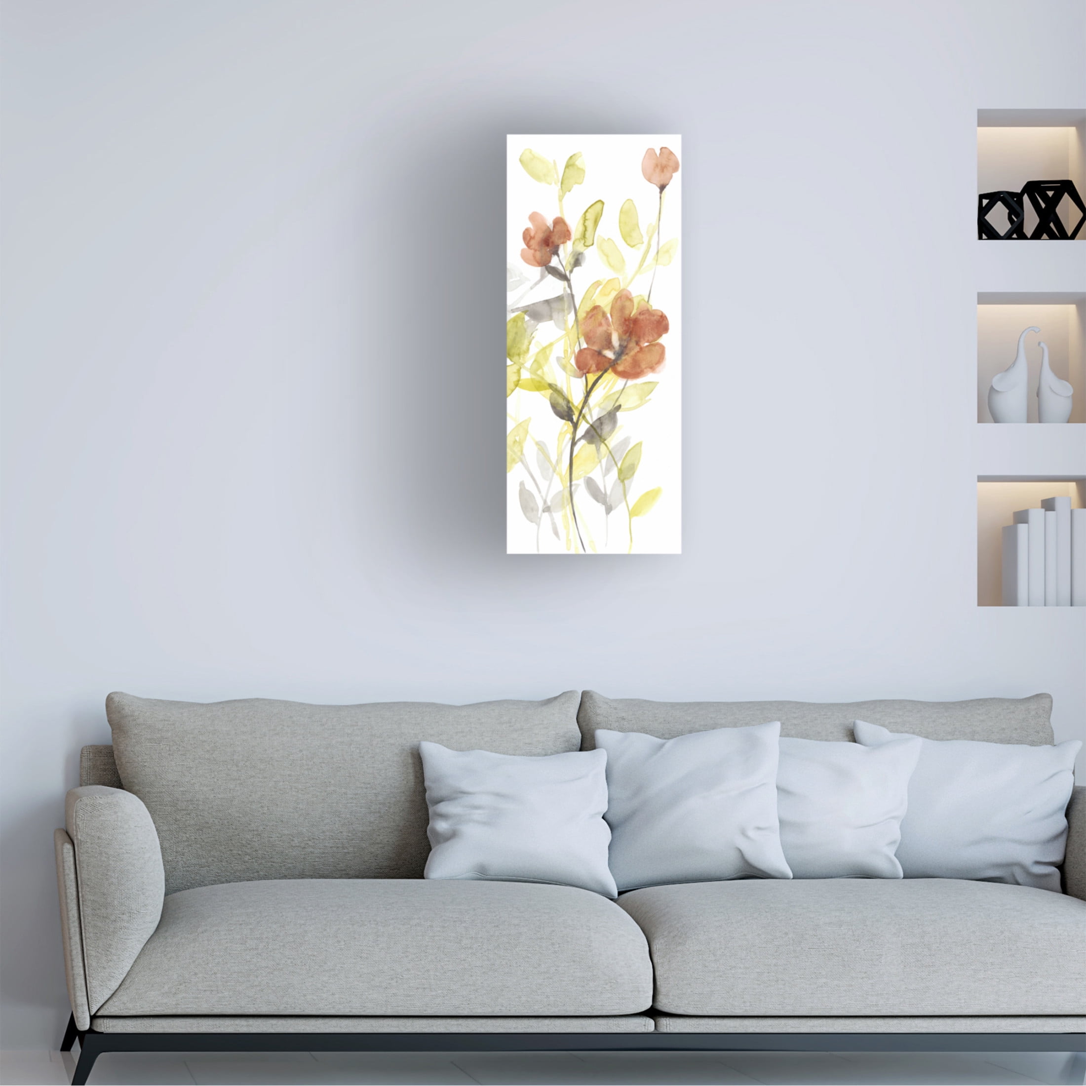 Canvas Wall Art - Jennifer Goldberger 'Flowers of the Earth II' Wall Art for Living Room, Bedroom, or Office Décor by Trademark Fine Art - 20 x 47 Inches