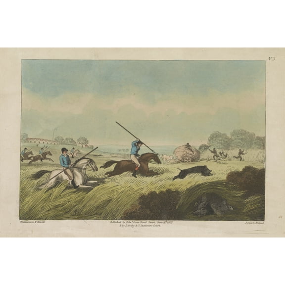Print: The Chase After A Hog, 1807